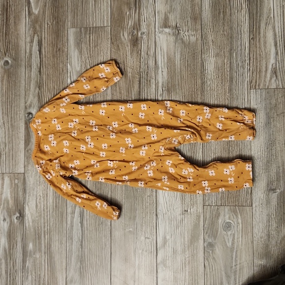 SOLD 18M Yellow/Brown/Pink Floral Jumper With Snaps - Picture 4 of 5